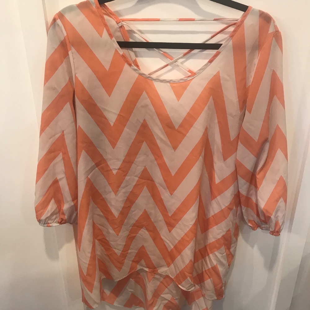 High lo chevron blouse